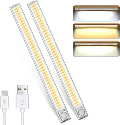Image de Détecteur de mouvement d'intérieur avec éclairage LED (160 LED), rechargeable par USB