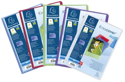 Produktbild von Exacompta 5729E 5er Pack Premium Sichtmappe KreaCover aus transluzenten Kunststo