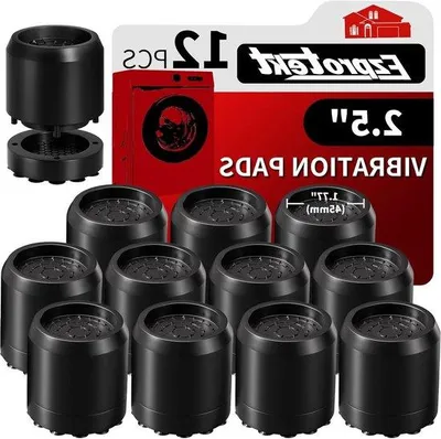 Produktbild von Famanu Waschmaschinenheber mit starker Haftkraft - Anti-Vibration - 12 Stück - Gummifüße - Schwarz
