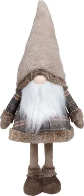 Produktbild von Wackelnder Wichtel 55cm (80cm) Weihnachten Deko Figur groß Gnom beige / braun