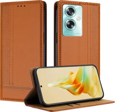 Immagine prodotto di Custodia per OPPO A79 5G in pelle con funzione stand Brown