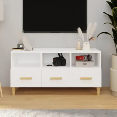 Obrázok produktu pre The Living Store TV skrinka biela 102x36x50 cm materiál na báze dreva