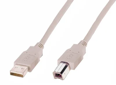Produktbild von USB 2.0 Anschlusskabel USB-A (Stecker) > USB-B (Stecker) (beige, 3 Meter)