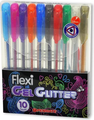 Immagine prodotto di Penne gel glitterate Flexi Abra Gel, 10 colori