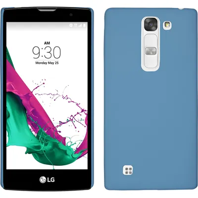 Produktbild von PhoneNatic Case kompatibel mit LG G4c - Hülle hellblau gummiert Hard-case + 2 Schutzfolien