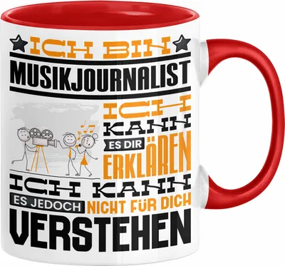 Produktbild von Musikjournalist Geschenk Tasse Geschenkidee für Musikjournalist Geburtstag Lustig Ich Bin Musikjournalist Ich Kann Es Dir Erklären Aber Nicht Für Dich Verstehen (Rot)