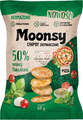Zdjęcie produktu dla Moonsy Chipsy Ziemniaczane O Smaku Pizzy 60 G