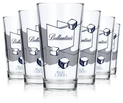 Produktbild von 6x Ballantines Whiskey Glas Longdrinkglas Gläser 0,35l LDG Designglas