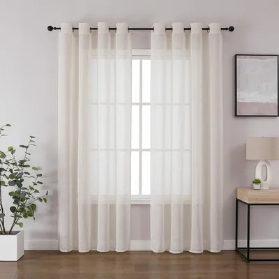 Obrázok produktu pre Voálové záclony 260x140 cm, sada 2 ks, ľanová farba, do spálne