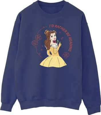 Produktbild von Disney - "Beauty And The Beast I'd Rather Be Reading" Sweatshirt für Herren BI13676 (XXL) (Marineblau)