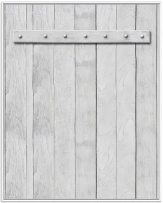 Produktbild von Wallario Wandbild Graue Holztür, Größe: 40,30 x 50,30 cm, Poster mit weißem Aluminiumrahmen