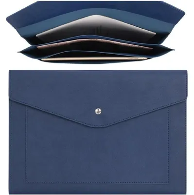 Productafbeelding van Documententas A4, leer, uitbreidbaar, omslag voor tablet, donkerblauw