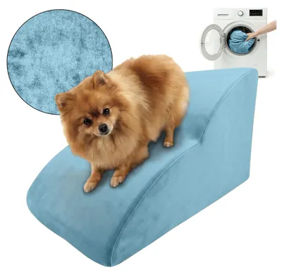 Produktbild von Muralo Treppe für Hund und Katze RAMPE HUNDETREPPE Treppe für Haustiere 2 Stufen Meerfarbe Royal Stoff