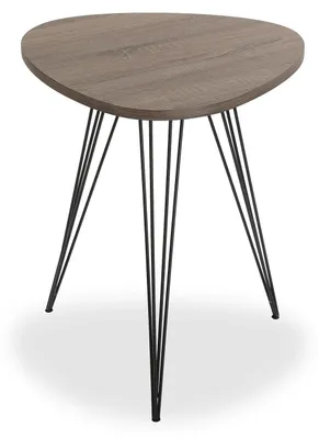 Obrázok produktu pre Príkonový stolík z dreva a kovu, hnedý a čierny, rozmer 60 x 50 x 50 cm, vhodný do obývačky