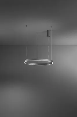 Immagine prodotto di Lampada a Sospensione LED 72W, Struttura in Metallo Grigio Metalizzato, Diffusore in Silicone, Design Moderno e Dimmerabile, IP20 - Perenz