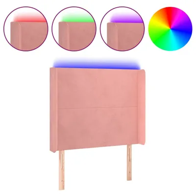 Produktbild von vidaXL LED Kopfteil Rosa 103x16x118/128 cm Samt