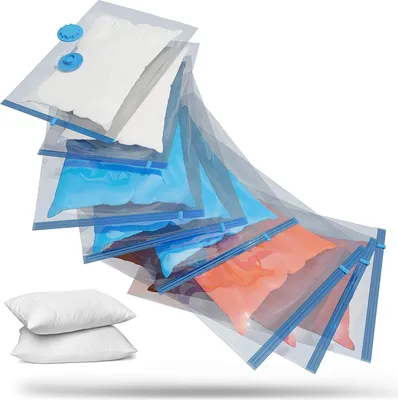 Produktbild von Vakuumbeutel Set [8 Stück]- Staubsauger Vakuumierbeutel für Kleidung u. Bettdecken -Vakuum-Platzsparer Kleiderbeutel