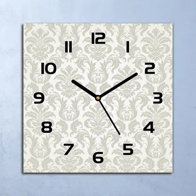 Produktbild von Wanduhr Echt-Glas-Küchenuhr Blumendamast Quarz Lautlos 30x30 Deko Bilder