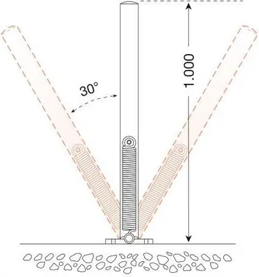 Produktbild von MORION SWING Sperrpfosten, selbstaufr., gelb/schwarz, zum Aufdübeln
