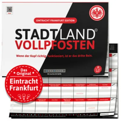 Produktbild von DENKRIESEN - STADT LAND VOLLPFOSTEN® - Eintracht Frankfurt EDITION - "Wenn der Kopf richtig funktioniert, ist er das dritte Bein." - A4