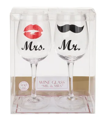 Image de GiftyCity Verre à vin pour elle et lui, 430 ml