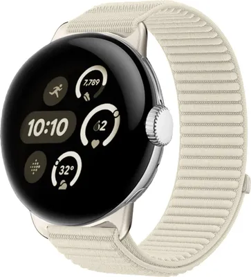 Produktbild von Strap-it Nylon 'Wave' Armband passend für geeignet für Google Pixel Watch 3 45mm / Google Pixel Watch 4 45mm - Starlight