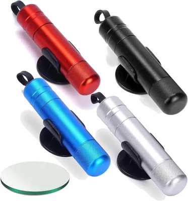 Productafbeelding van Veiligheidshamer Gordelsnijder - Noodgereedschap Auto - Voertuig Ontsnapping - 2-in-1 Functie - 4 Stuks - Zwart