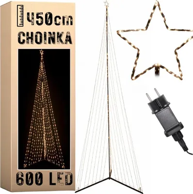 Zdjęcie produktu dla Choinka 600 LED zewnętrzna 450cm barwa ciepła