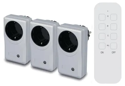 Produktbild von Funksteckdose Fernbedienung Funkschalter Set - 3+1 Set - Silber - Für Innenbereich
