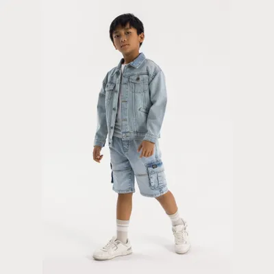 Produktbild von Minoti Cargoshorts Denim Baumwolle Blau Gr. 140 für Jungen