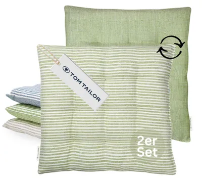 Obrázok produktu pre TOM TAILOR Sada 2 sedacích vankúšov FRESHSTRIPE2ER, zelená, 40 x 40 cm