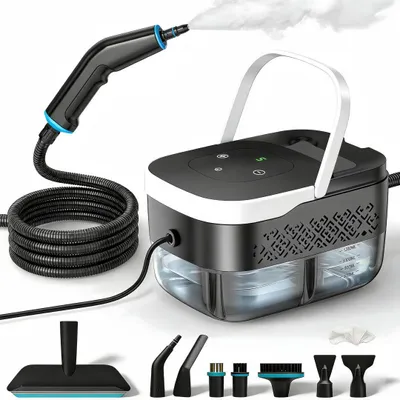Produktbild von Handgerät Dampfreiniger mit 6 Stufen & 8 Düsenarten, 1250 ml Wassertank, 4 bar, 15S -Aufheizzeit für Zuhause und Auto