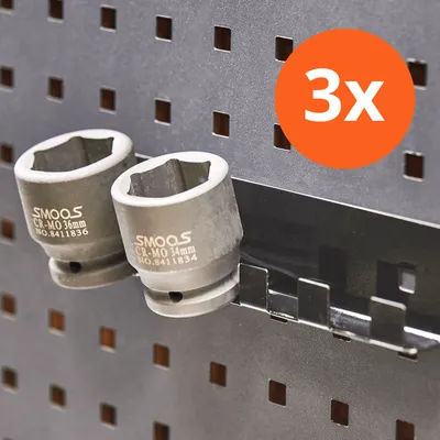 Produktbild von Stecknusshalterung für Lochwände - im 3er-Set