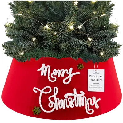 Produktbild von Weihnachtsbaumrock Christbaumdecke Baumfuß-Abdeckung - Rot - 42 cm x 24 cm - Für Baumständer - Zur Verschönerung