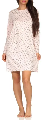 Produktbild von Damen Nachthemd Bigshirt langarm mit toller Tupfenoptik - 291 213 90 904 ; rosa , 44