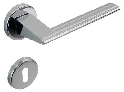 Imagen del producto de Manija de puerta interior (juego) de zamak con acabado cromado brillante