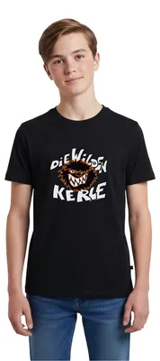 Produktbild von Spreadshirt Die Wilden Kerle Logo Teenager Premium T-Shirt, 158/164 (12 Jahre), Schwarz