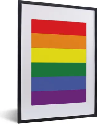 Produktbild von MuchoWow® Gerahmtes Poster Regenbogen - Stolz - Liebe 30x40 cm - Poster mit Schwarzem Bilderrahmen Wandposter Rahmen Foto Bilder - Wandposter Schlafzimmer