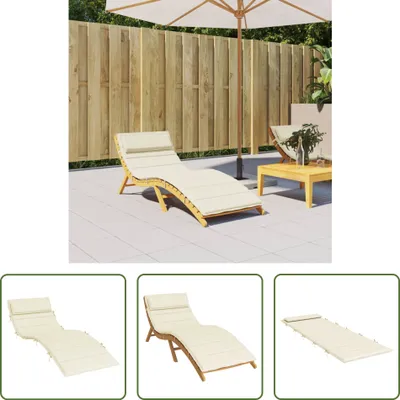 Produktbild von The Living Store Sonnenliegen-Auflage Creme 180x60x3 cm Oxford-Gewebe