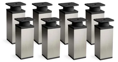 Produktbild von 8er Set sossai moderne Möbelfüße in Inox 120mm höhenverstellbar Schrankfüße Sockelfüße