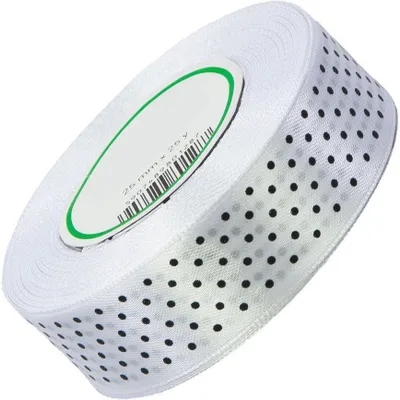 Immagine prodotto di Nastro di raso con puntini 25 mm - circa 25 m - Bianco 01