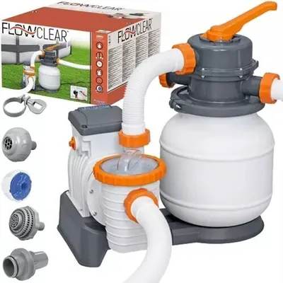 Obrázek produktu pro Bestway 58497, Písková filtrační sada, Černá, Oranžová, Bílá, Nadzemní bazén, 5700 l, 1100 l, 42300 l