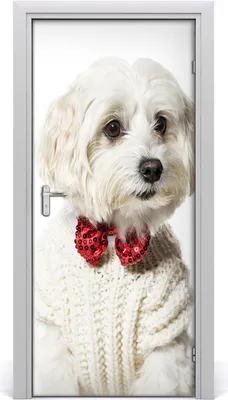 Produktbild von Tulup Türaufkleber 95x205 cm Dekorative Aufkleber Selbstklebend Wasserdichte Tapete Abnehmbar Schlafzimmer Wohnzimmer Wohnkultur - Hund gunpoint