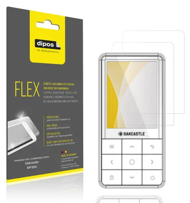 Produktbild von 2x Schutzfolie für Oakcastle MP300 Folie, 100% Displayabdeckung, dipos Flex
