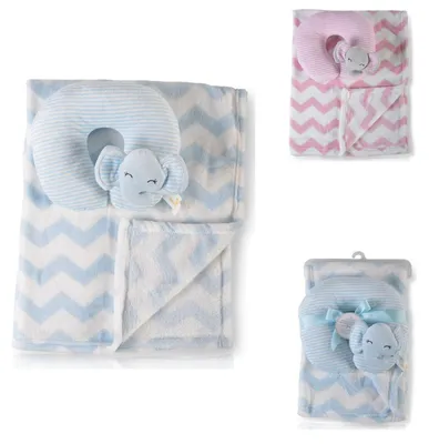 Produktbild von Cangaroo Babydecke Sammy Größe 90 x 75 cm kuschelige Babydecke Nackenkissen