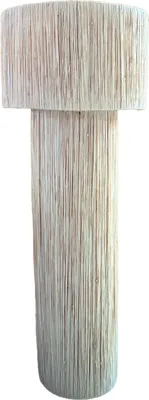 Produktbild von Marrakesch Stehlampe Standleuchte 110 cm groß aus Raffia bast | Boho 2 flammige Lampe als Wohnzimmer Schlafzimmer oder Kinderzimmer Deko | Natürliche Stehleuchte leuchte Waya Beige E27 Fassung