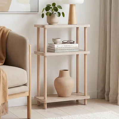 Zdjęcie produktu dla Regał stojący "Nampernu" z 3 półkami, wymiary: 62 x 40 x 18 cm, wykonany z trawertynu
