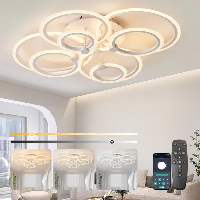 LED Deckenleuchte dimmbar, 90W, 2700-6500K, mit Fernbedienung & APP