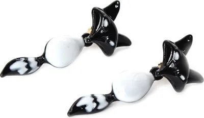 Produktbild von 3D Fuchs Fox Ohrstecker Ohrringe Schwarz