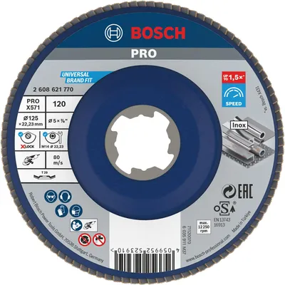 Immagine prodotto di Bosch PRO X571 Disco lamellare X-Lock 125 mm G120 - 2608621770